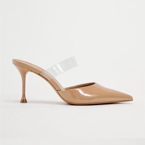 Zara - FAUX PATENT LEATHER VINYL HEELED MULES